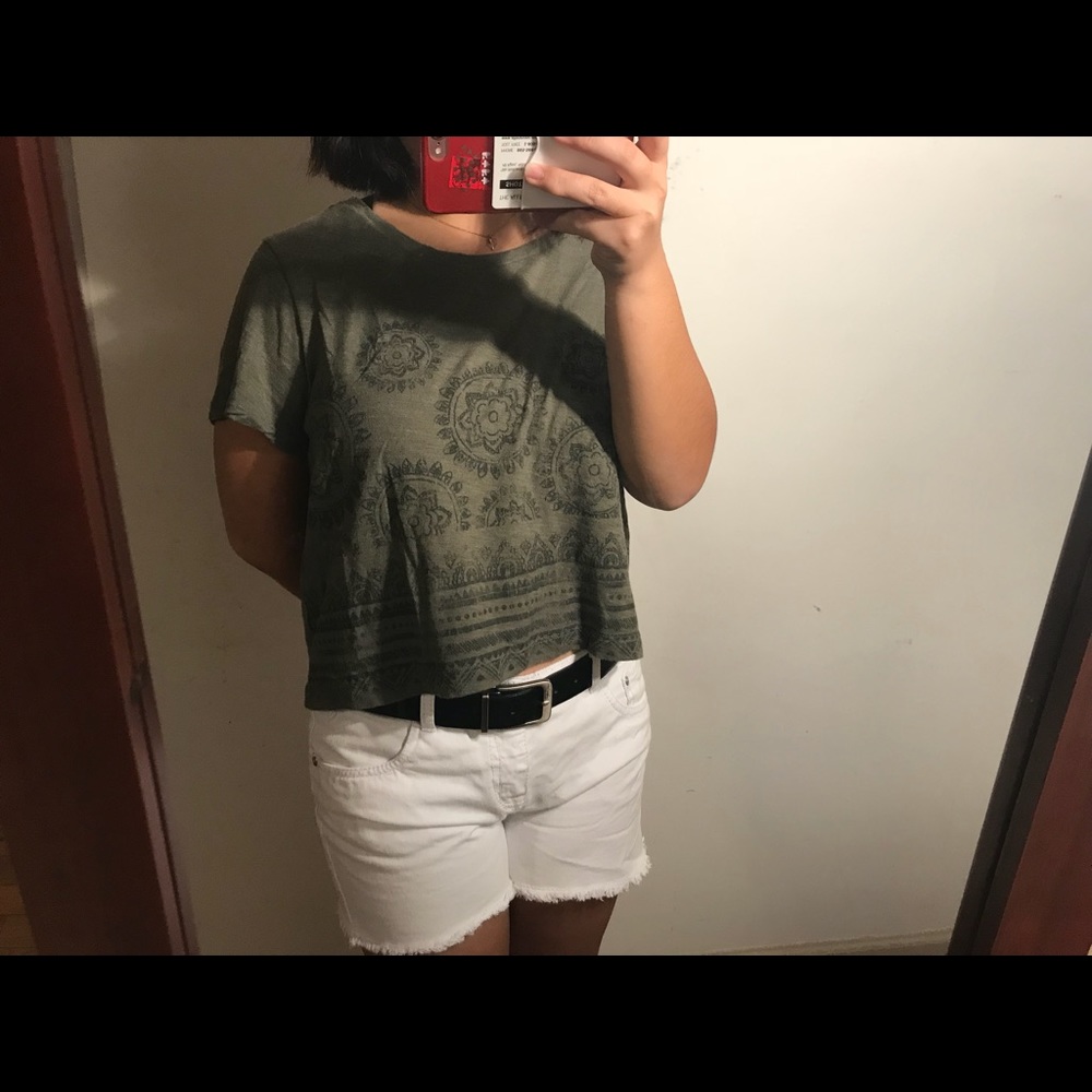 Tokyo Olive Green Crop Top